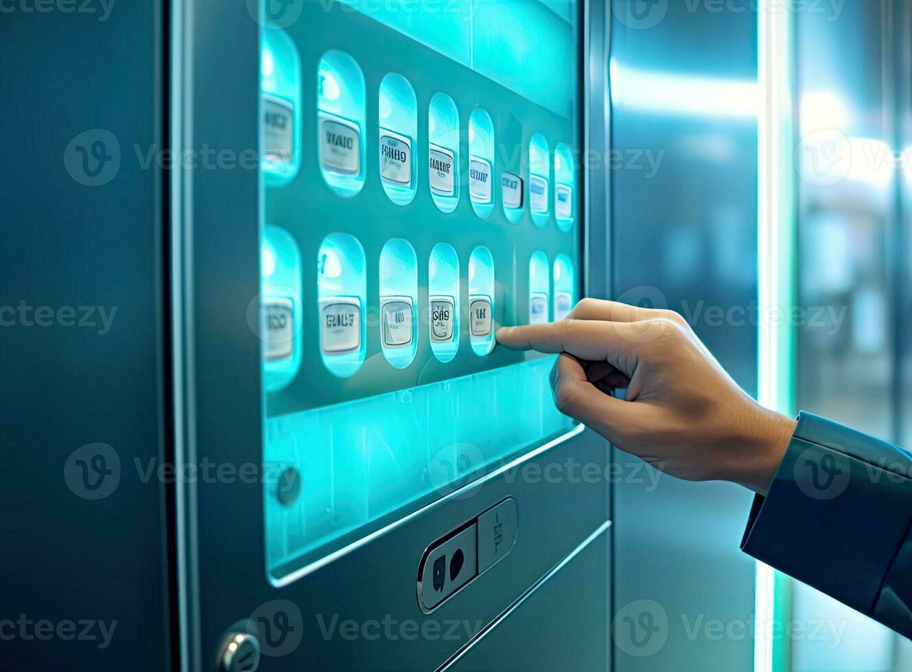 Close up image unrecognizable businessman hand using plastic pass card entering or leaving office modern workspace. Gateway and electronic card reader. Created with Generative AI technology. photo