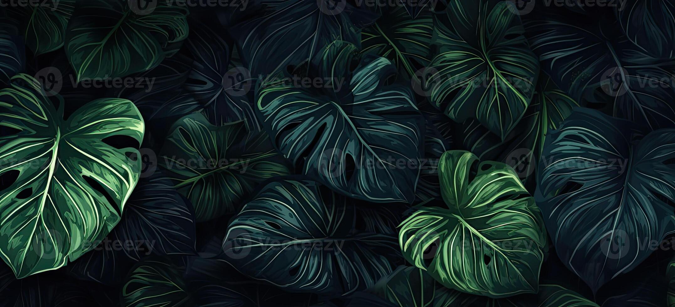 Closeup green leaves background, Overlay fresh leaf pattern, Natural foliage textured and background. Created with Generative AI technology. photo
