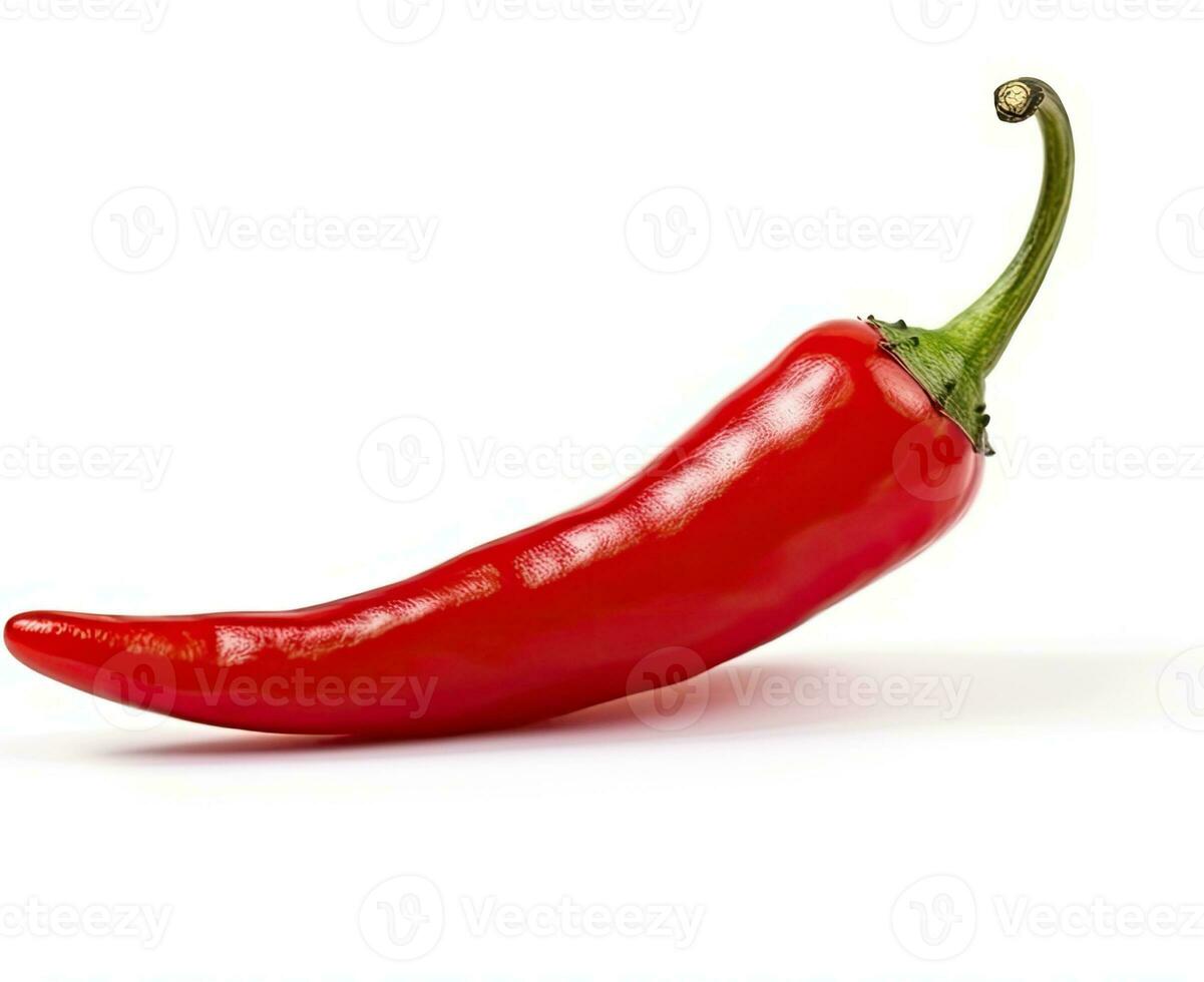 Red chilli peppers isolated against a white background. Created with