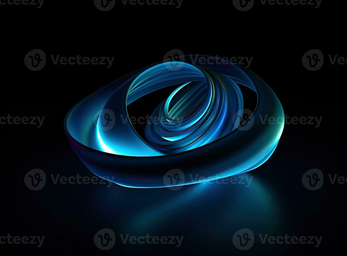 Beautiful colorful light effect of neon glow lights and flash. Background with flying design elements.blue background. Created with Generative AI technology. photo
