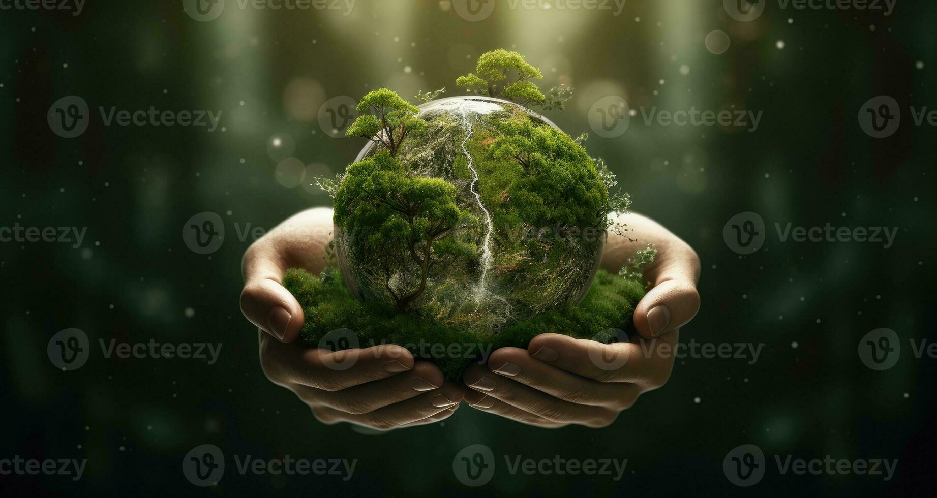 Net Zero and Carbon Neutral Concepts Net Zero Emissions Goals Weather neutral long-term strategy. Created with Generative AI technology photo