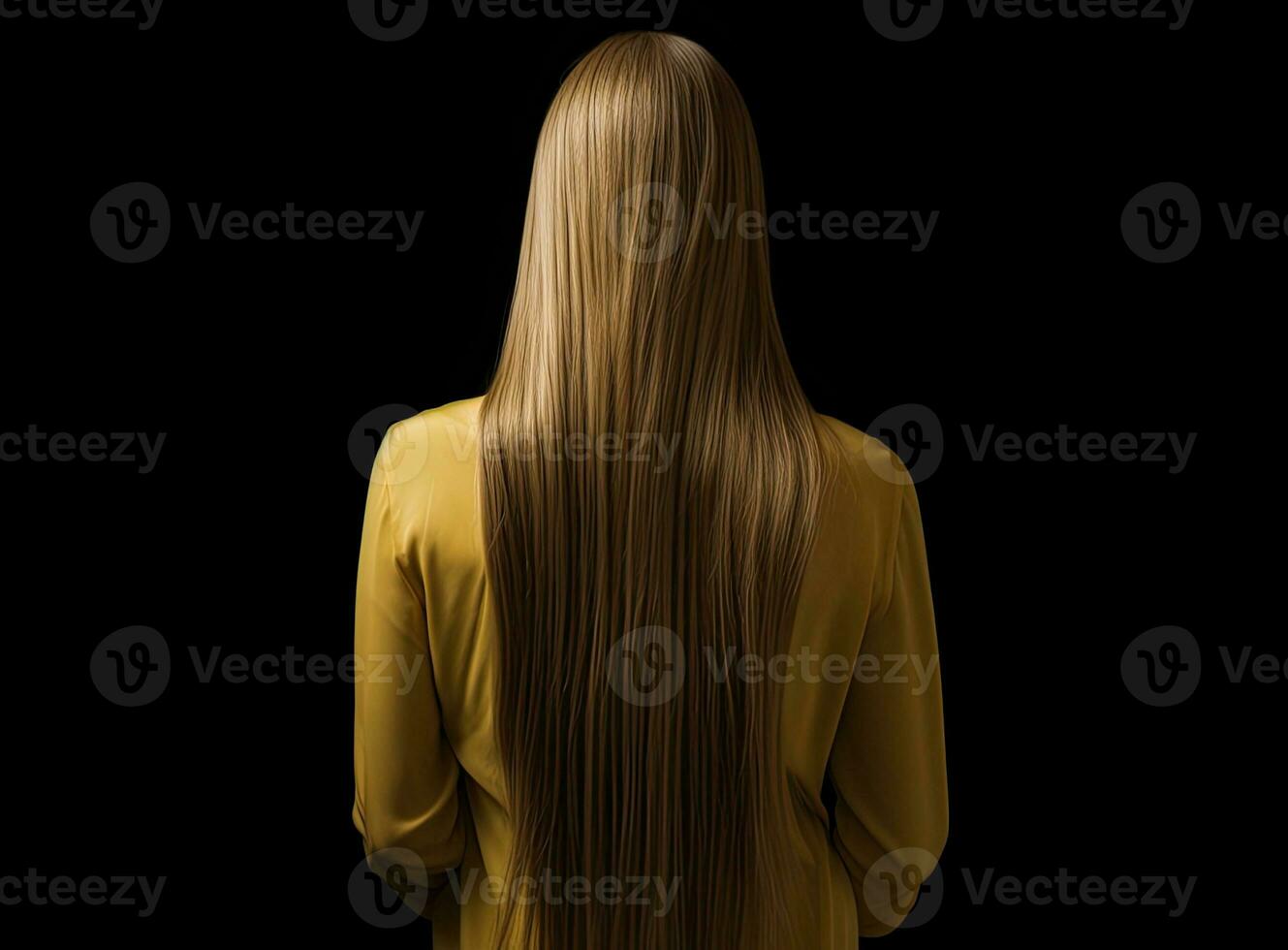 Lively hair on a beige background. Created with Generative AI technology. photo