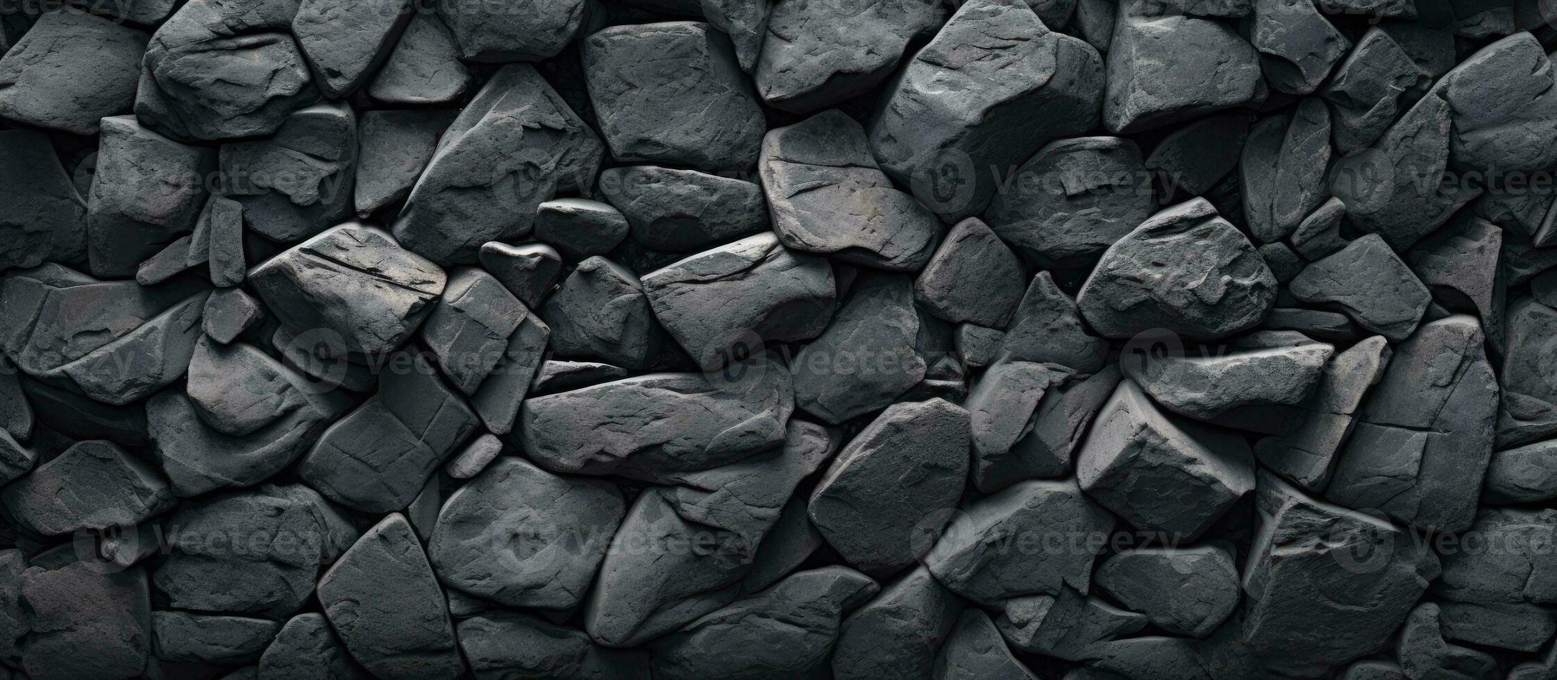Rock texture. The surface of the mountain is like a stone wall. White gray grunge background with copy space for design. Wide banner. Panoramic. Created with Generative AI technology. photo
