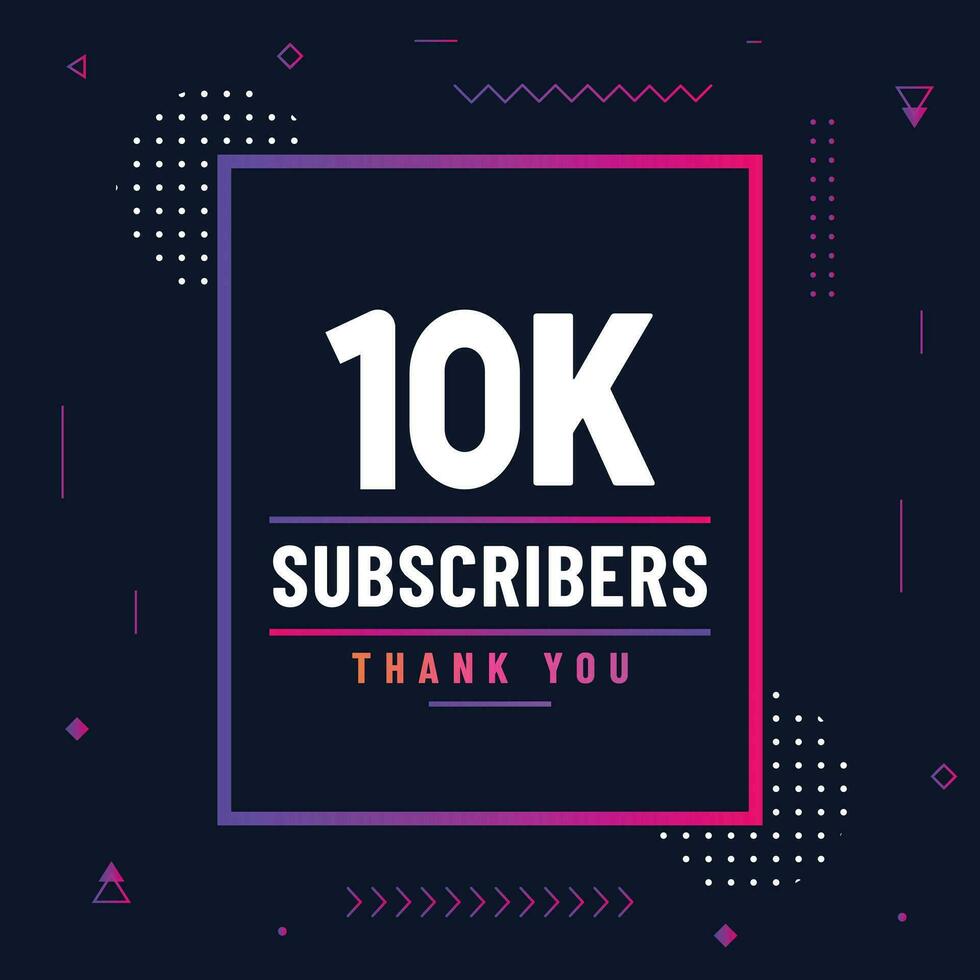 Thank you 10k subscribers or followers. web social media modern post design vector