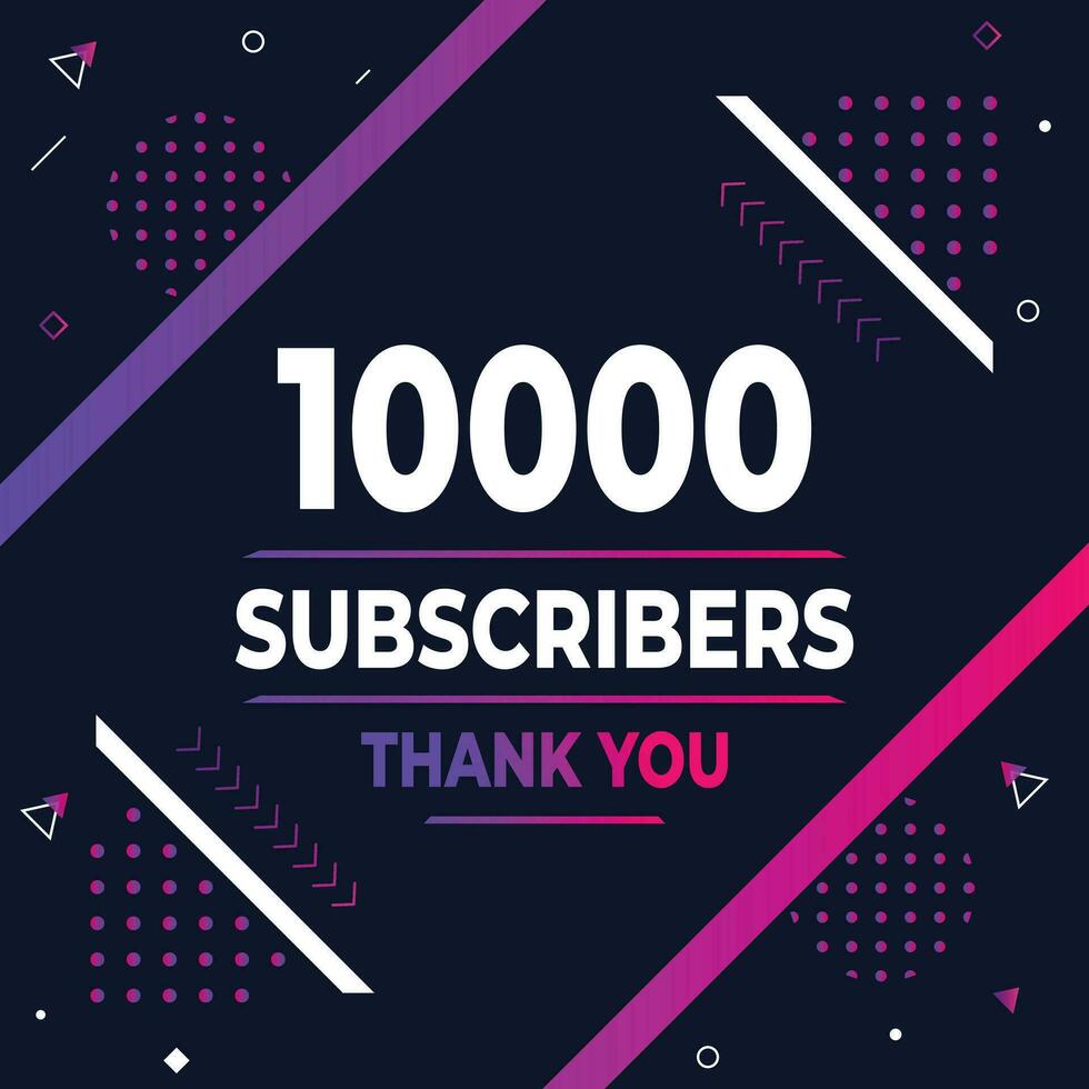 Thank you 10k subscribers or followers. web social media modern post design vector
