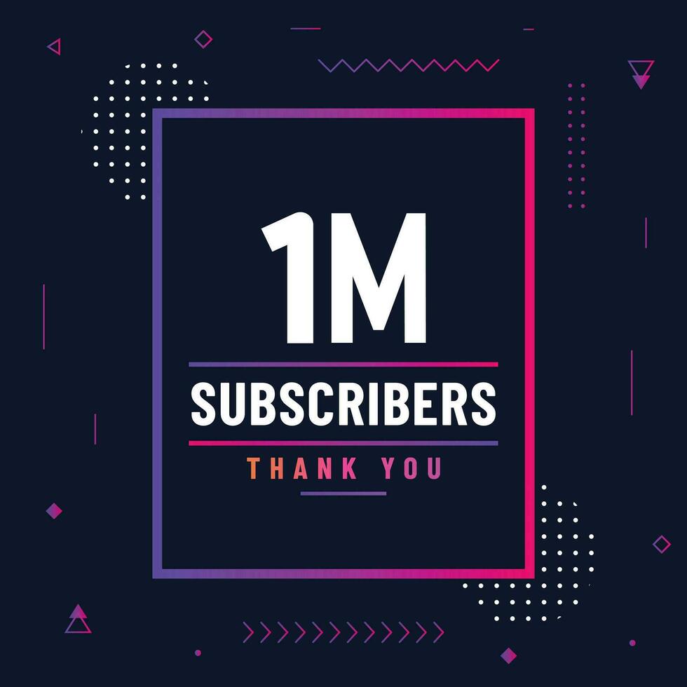 Thank you 1m subscribers or followers. web social media modern post design vector