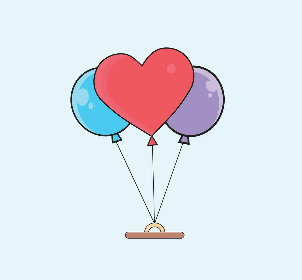 amor globo dibujos animados de colores clipart ilustración vector