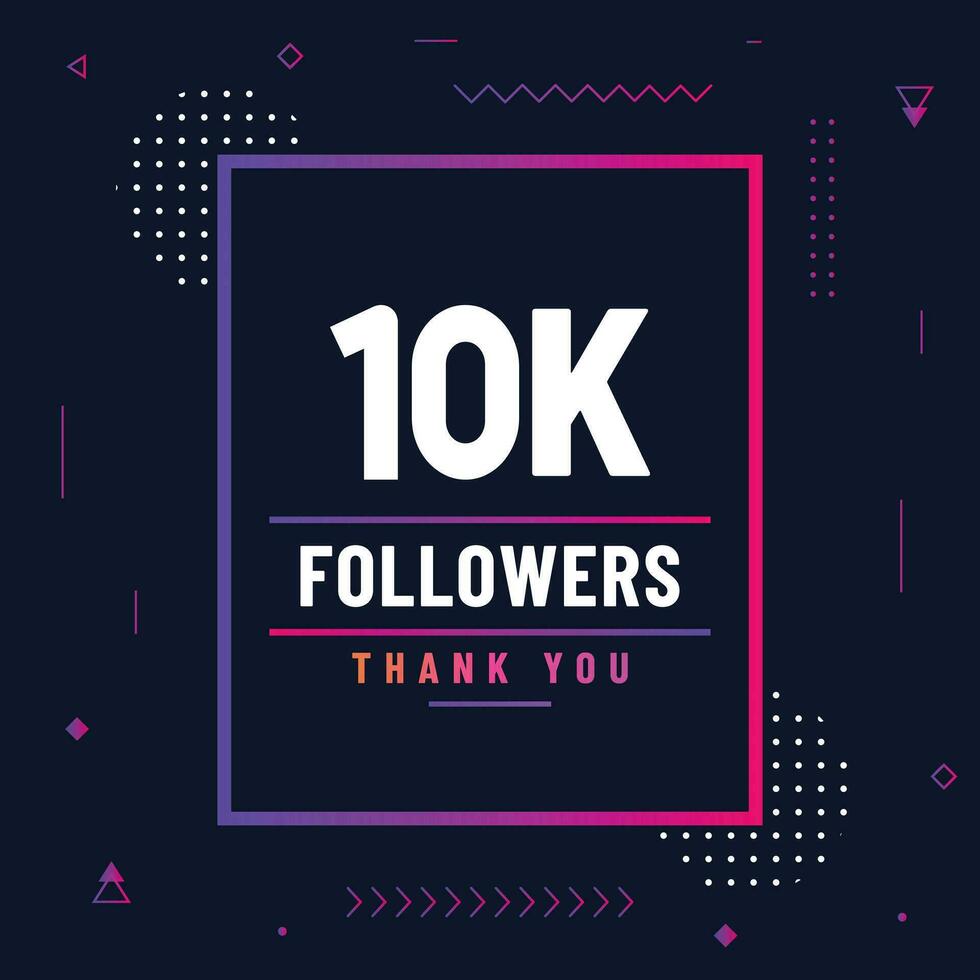 Thank you 10k subscribers or followers. web social media modern post design vector