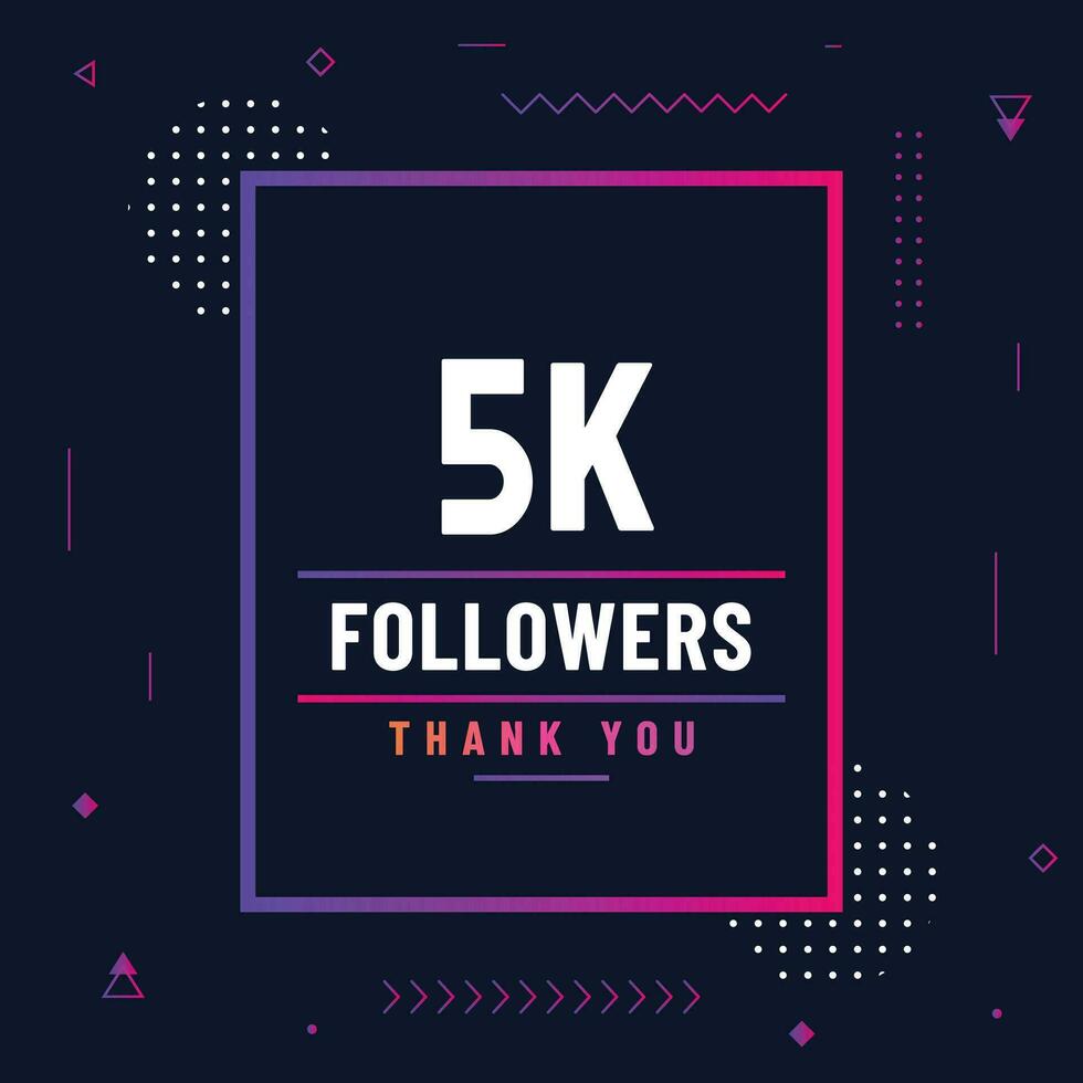 Thank you 5k subscribers or followers. web social media modern post design vector