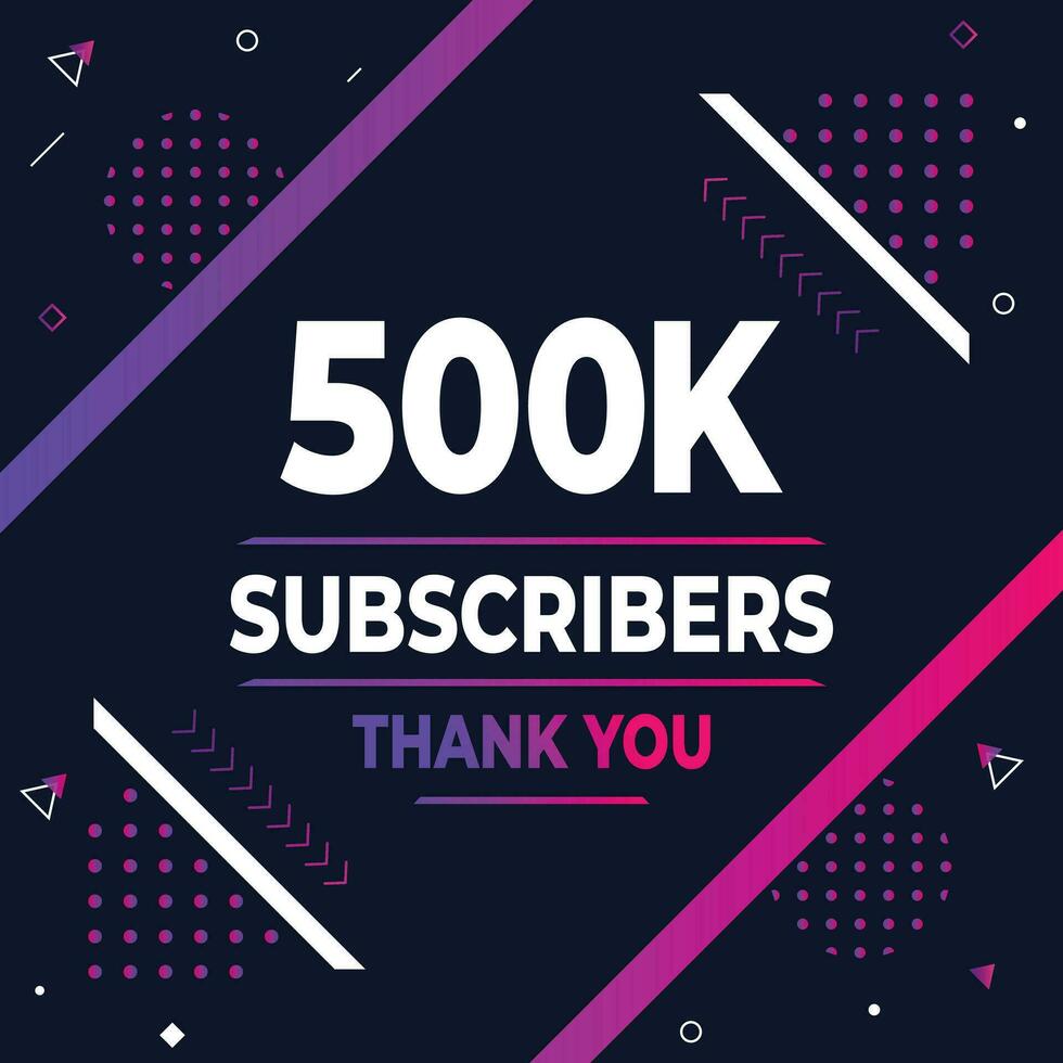 Thank you 500k subscribers or followers. web social media modern post design vector