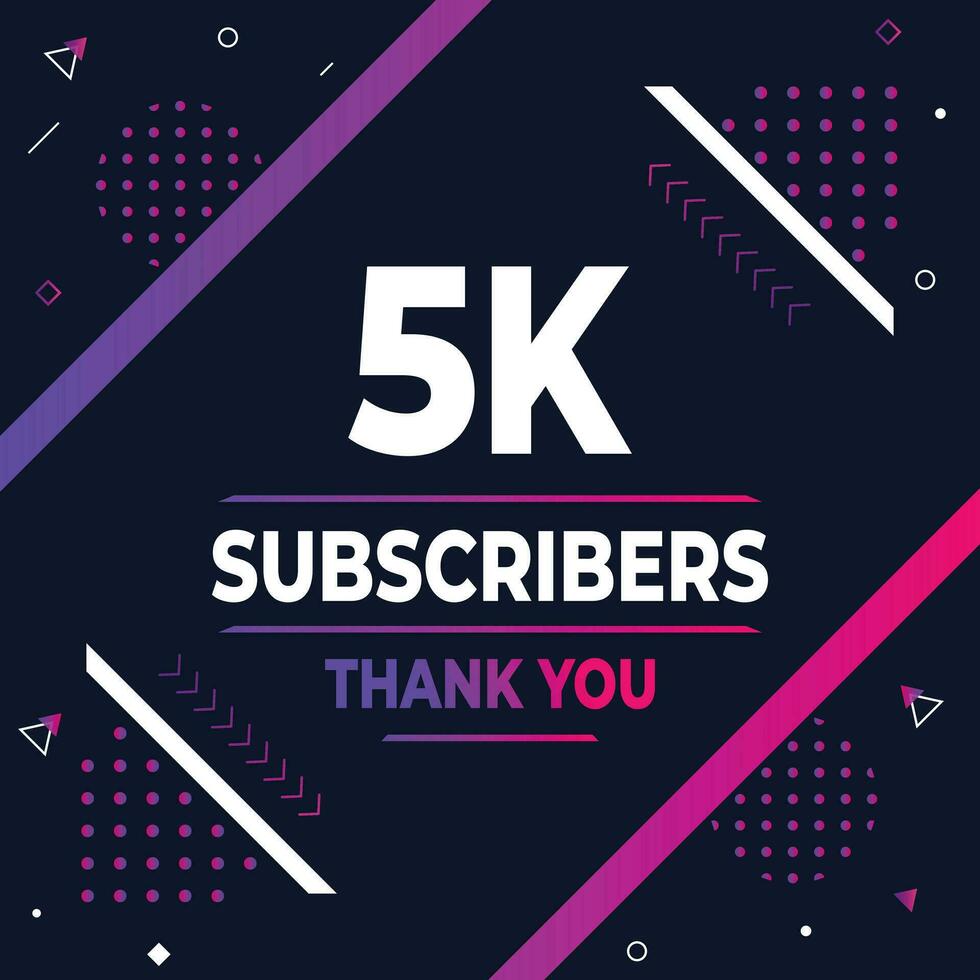 Thank you 5k subscribers or followers. web social media modern post design vector