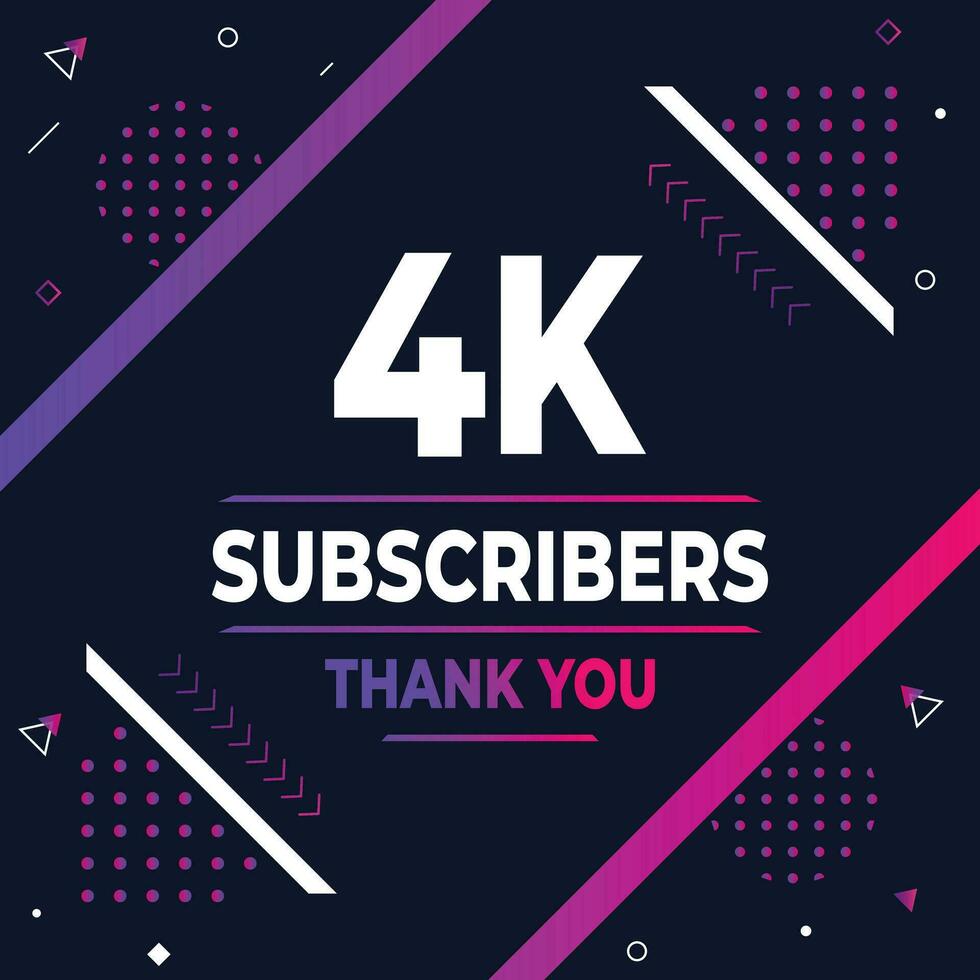 Thank you 4k subscribers or followers. web social media modern post design vector