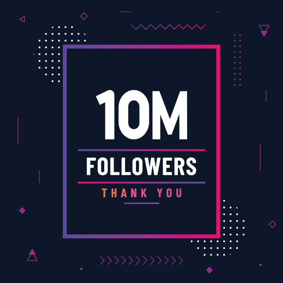 Thank you 10m subscribers or followers. web social media modern post design vector