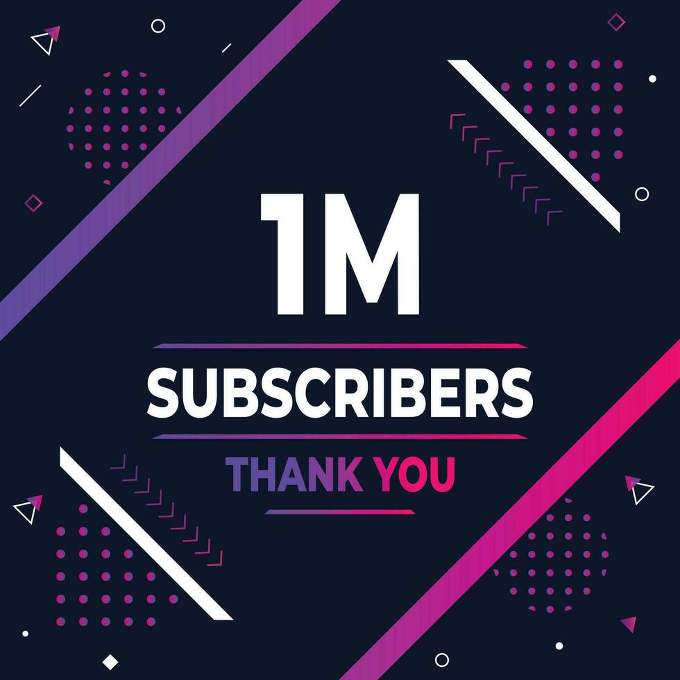Thank you 1m subscribers or followers. web social media modern post design vector