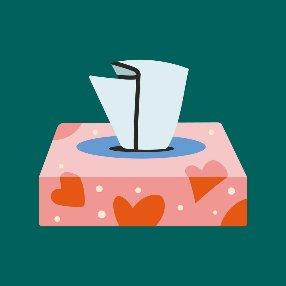 Tissue, Paper Napkins Box, cartoon style. vector