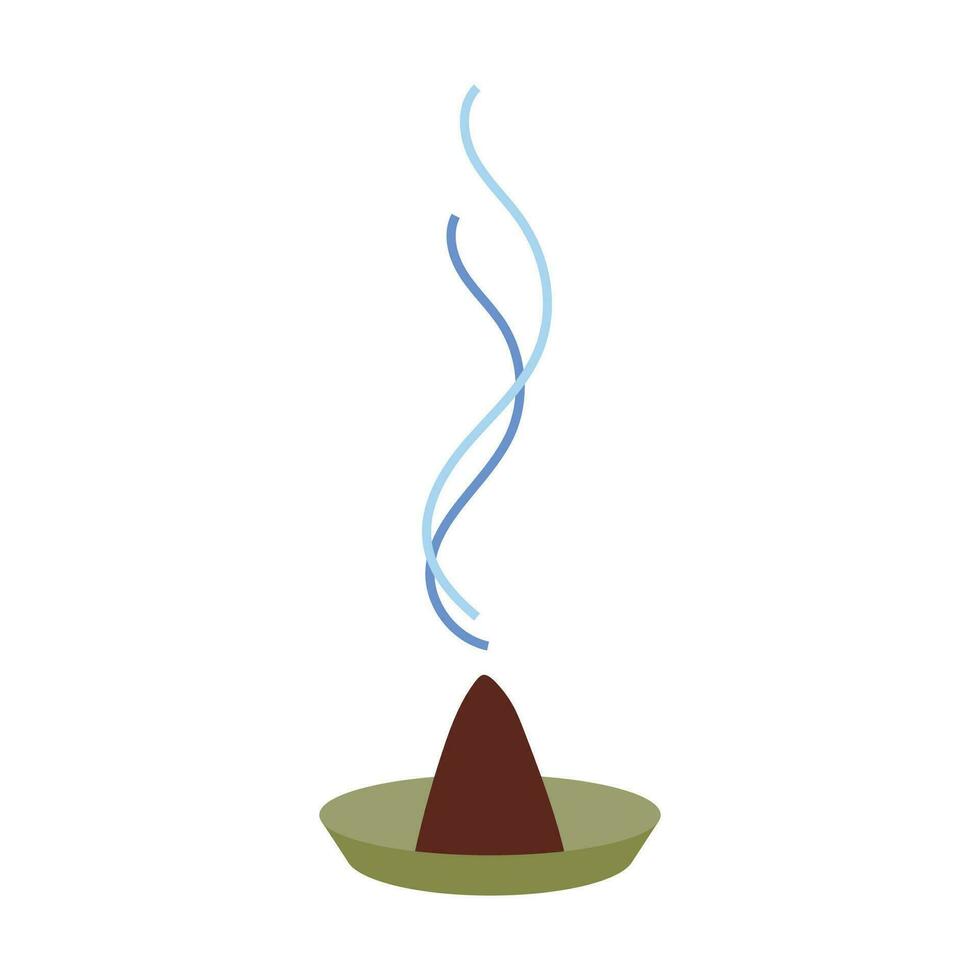 Incense Pyramid, cartoon style. Concept of smudging, relaxation and aromatherapy. Trendy modern vector illustration