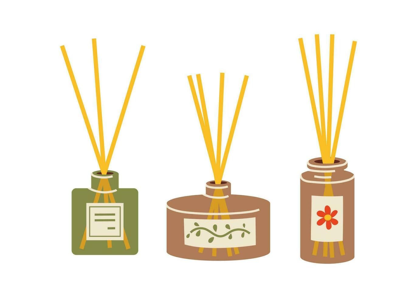 Aromatherapy. Aroma diffusers set, cartoon style. Trendy modern vector illustration isolated on white background