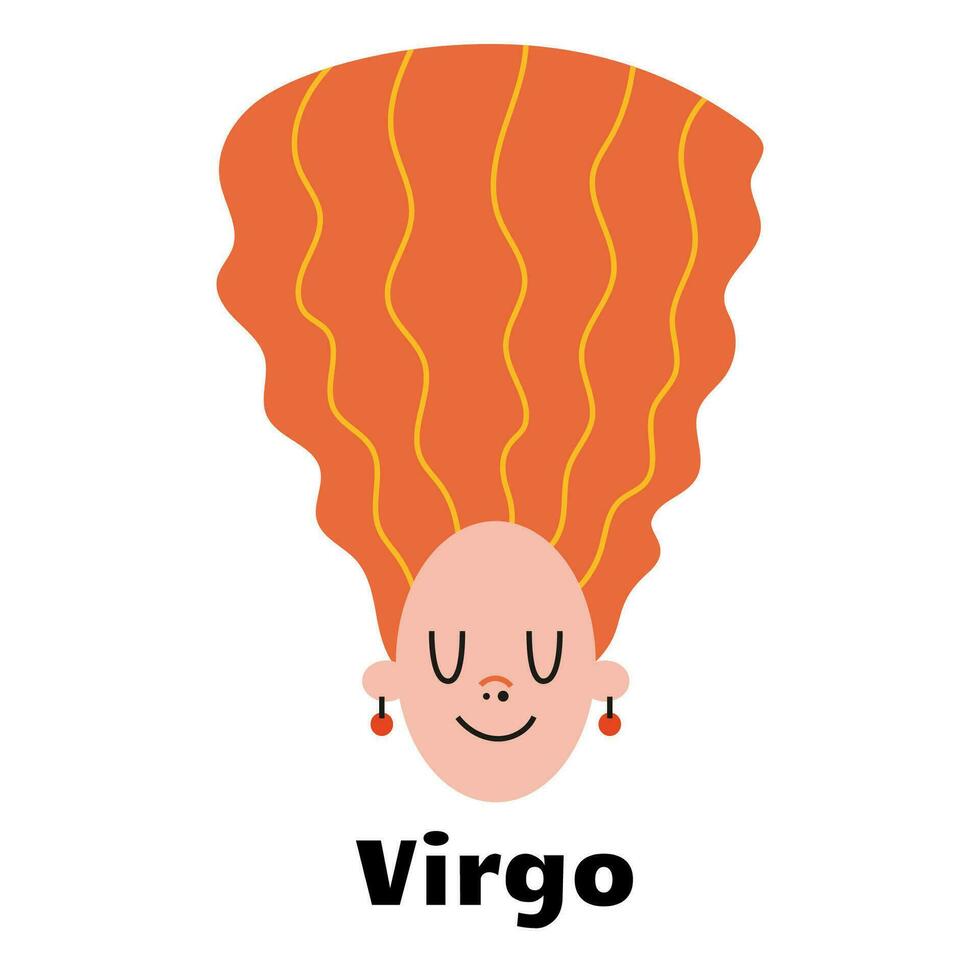 Astrological zodiac sign Virgo isolated on white background. vector