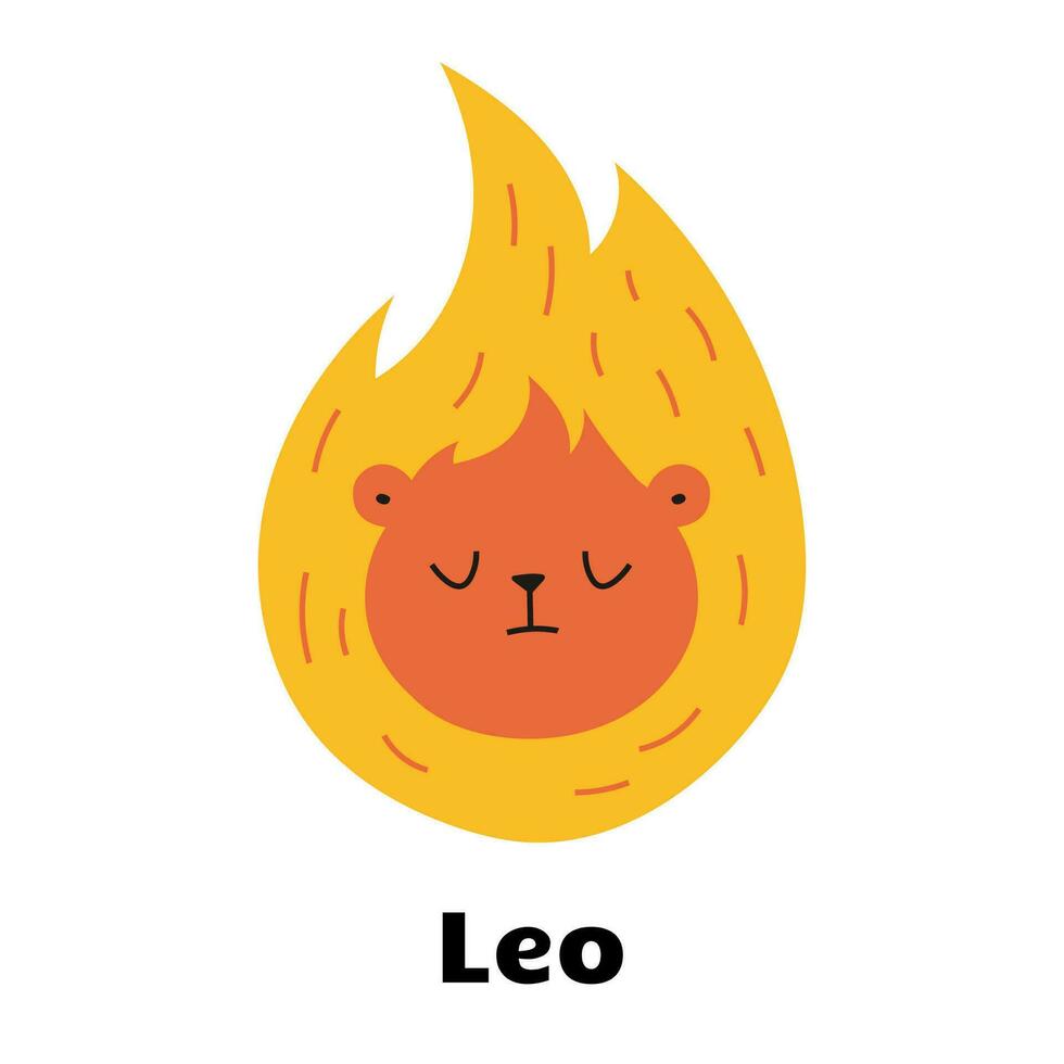 Astrological zodiac sign Lion isolated on white background. vector