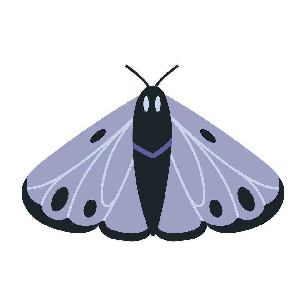 noche polilla, insecto con alas, dibujos animados estilo. de moda moderno vector ilustración aislado en blanco fondo, mano dibujado