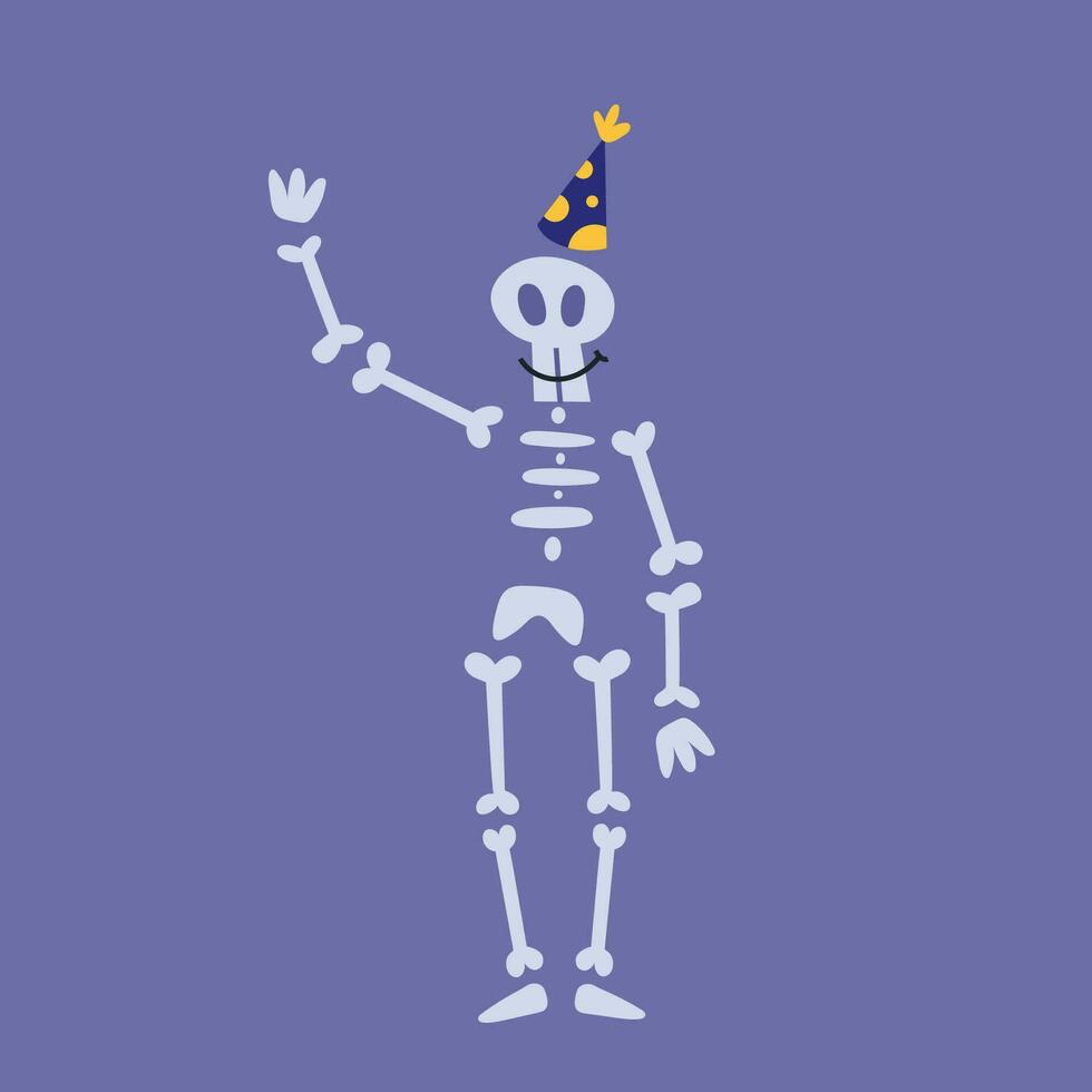 Skeleton party, cartoon style. Trendy modern vector illustration, hand drawn