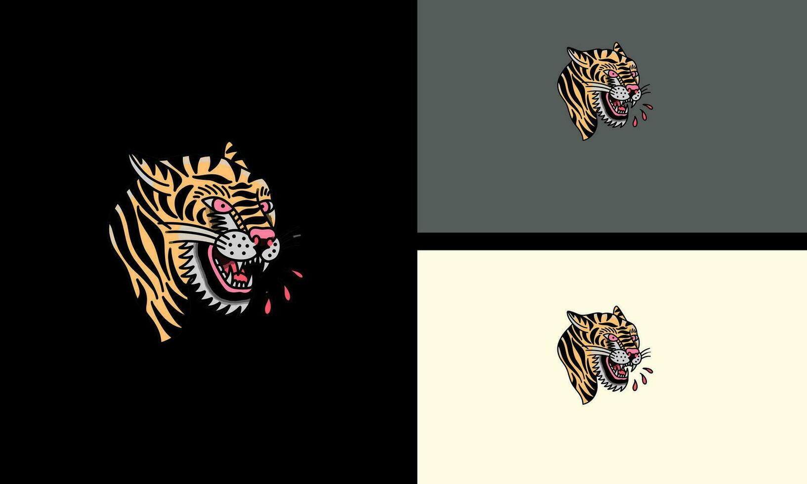 cabeza Tigre vector ilustración mascota diseño