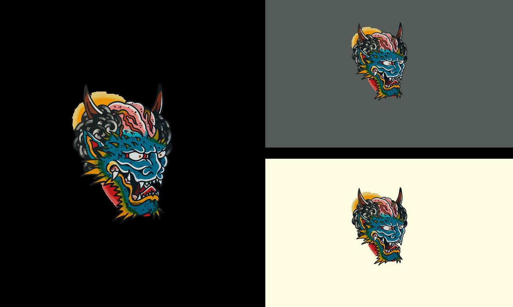 head dragon vector tattoo design