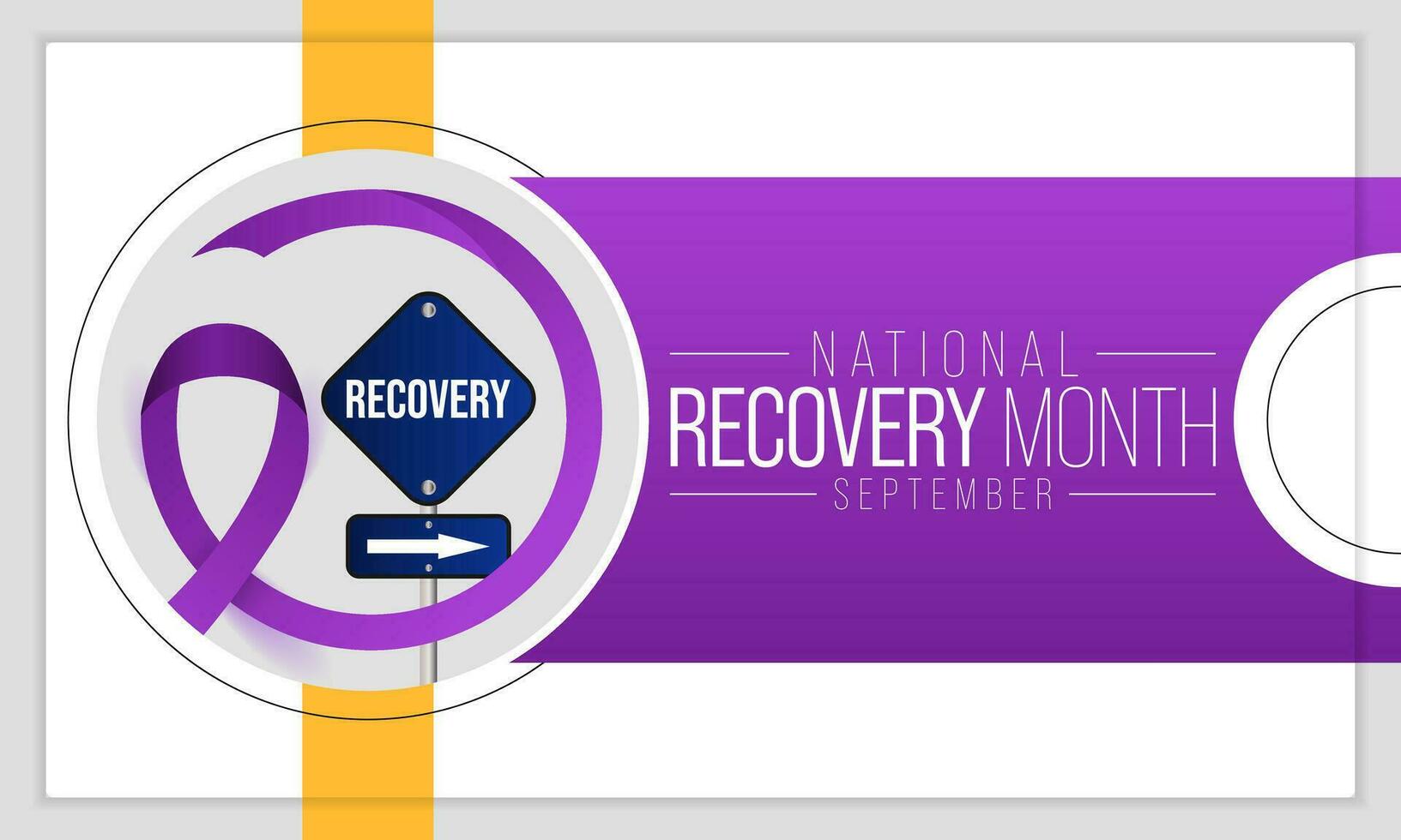 Recovery month is observed every year during September to educate the public about substance abuse treatments and mental health services. Vector illustration