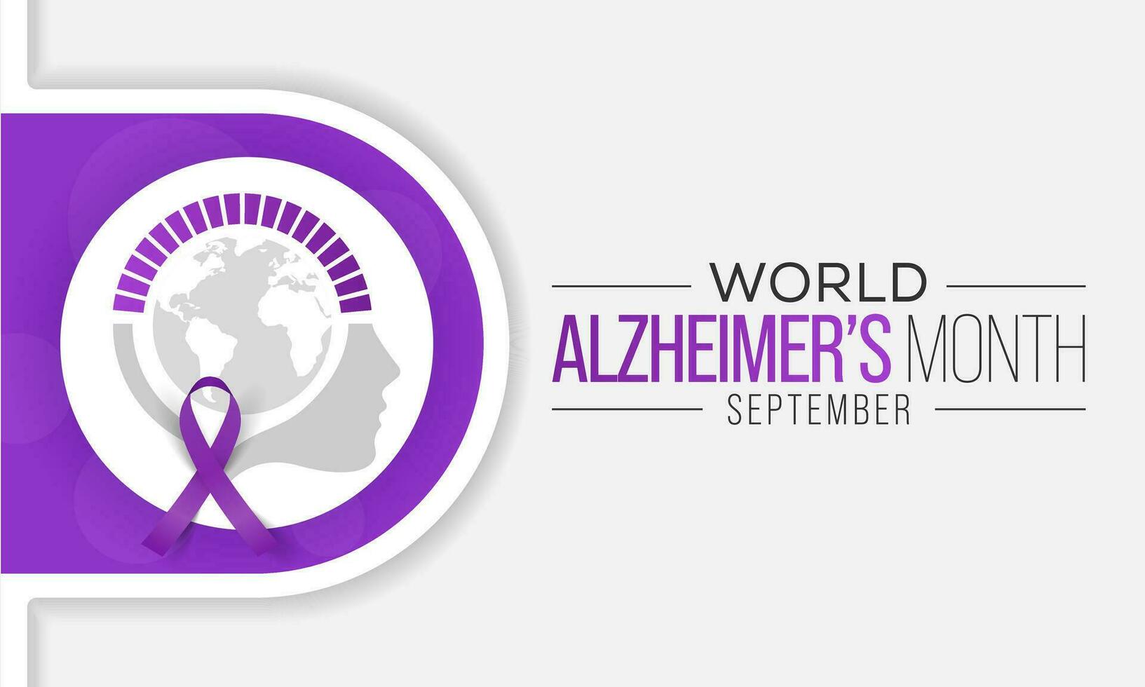 Alzheimer's Month is observed every year in September,  it is a progressive disease, where dementia symptoms gradually worsen over a number of years. Vector illustration