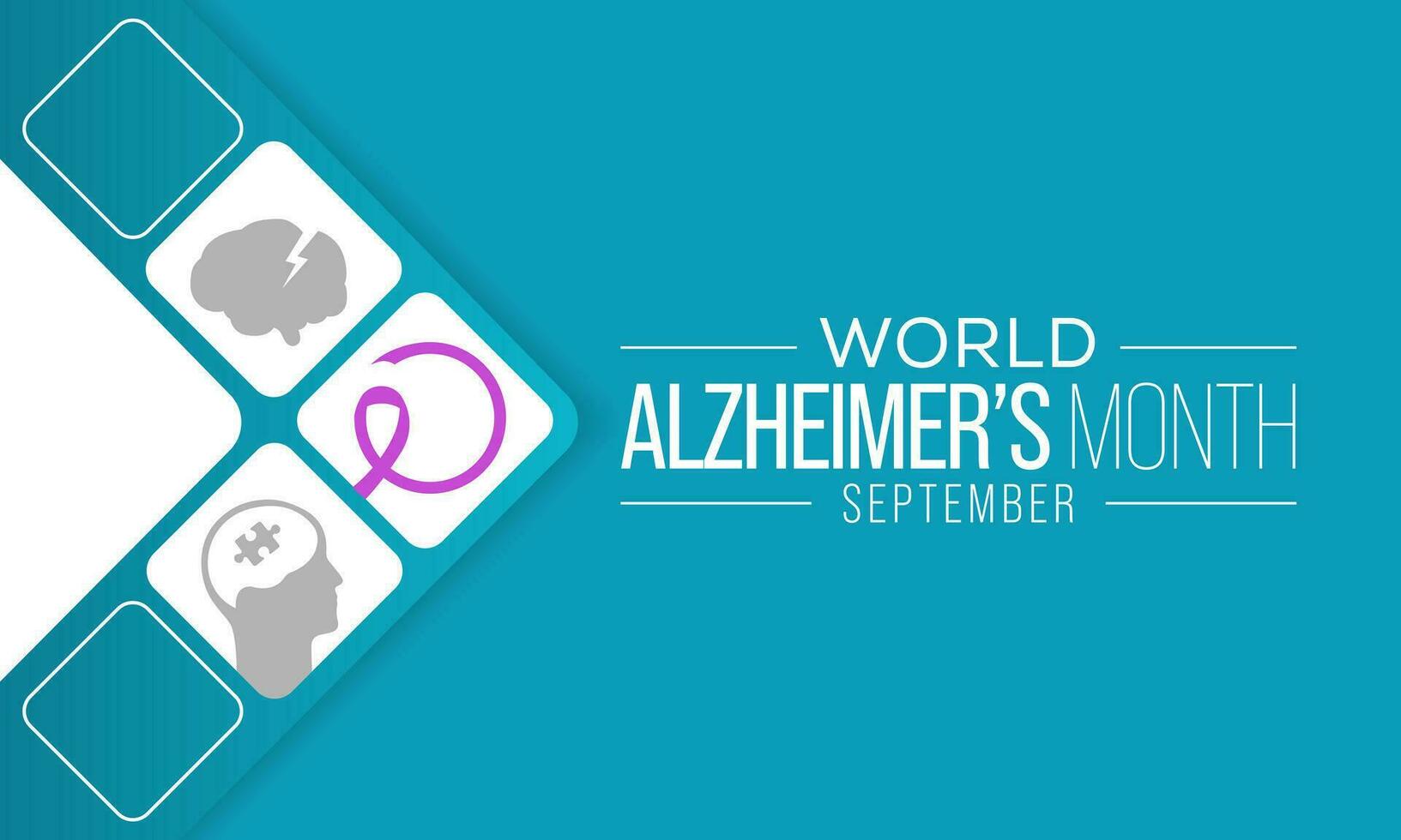 Alzheimer's Month is observed every year in September,  it is a progressive disease, where dementia symptoms gradually worsen over a number of years. Vector illustration