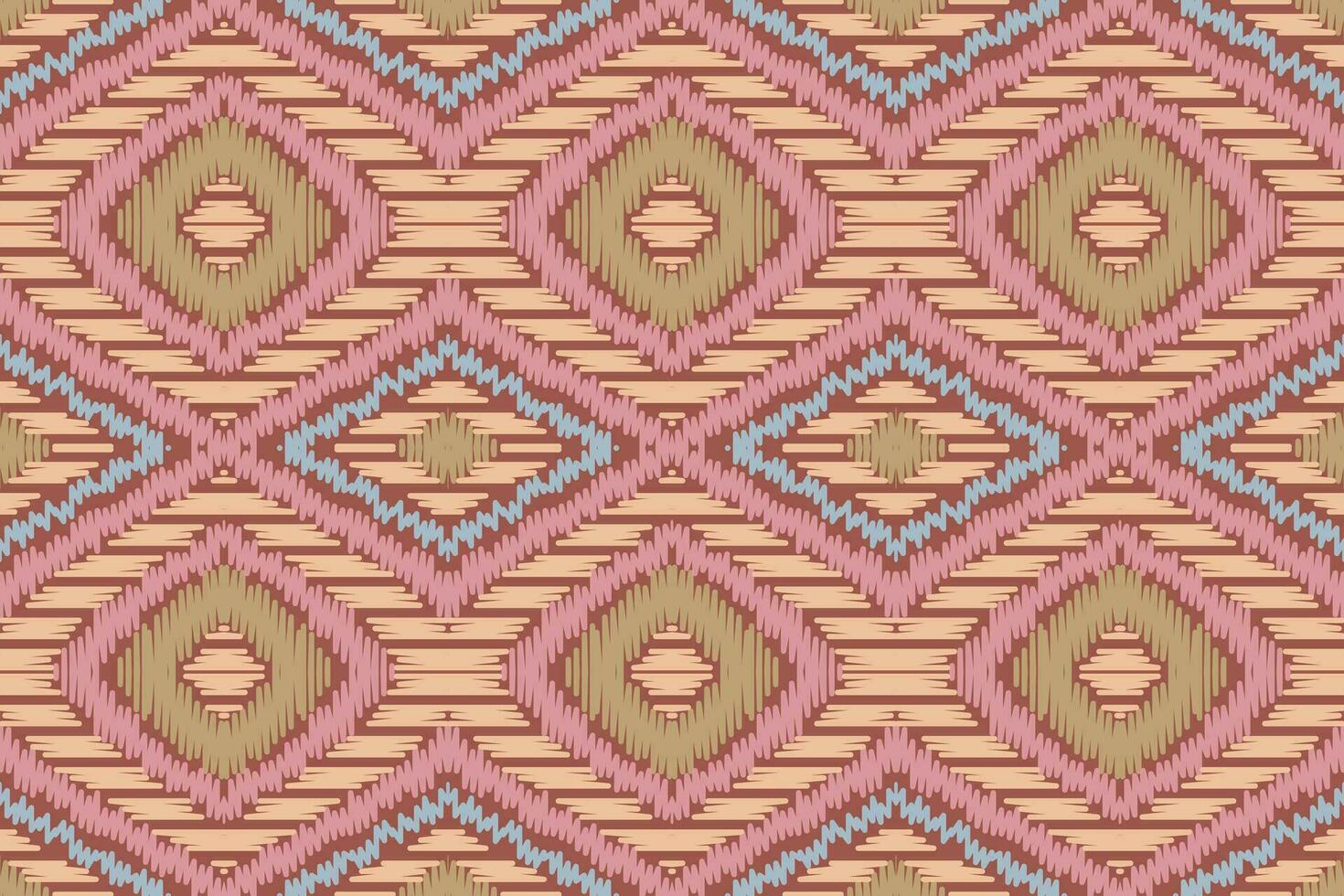 Ikat Damask Embroidery Background. Ikat Chevron Geometric Ethnic Oriental Pattern traditional.aztec Style Abstract Vector illustration.design for Texture,fabric,clothing,wrapping,sarong.