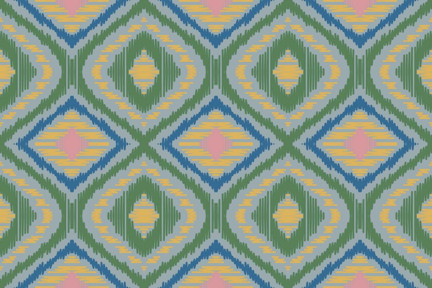 Ikat Damask Embroidery Background. Ikat Diamond Geometric Ethnic Oriental Pattern Traditional. Ikat Aztec Style Abstract Design for Print Texture,fabric,saree,sari,carpet. vector