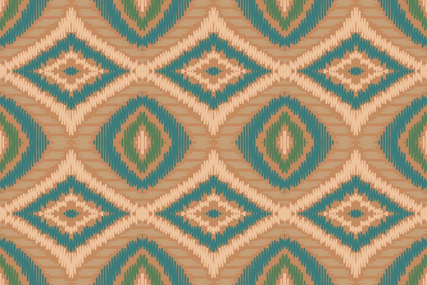 Ikat Damask Embroidery Background. Ikat Prints Geometric Ethnic Oriental Pattern traditional.aztec Style Abstract Vector illustration.design for Texture,fabric,clothing,wrapping,sarong.