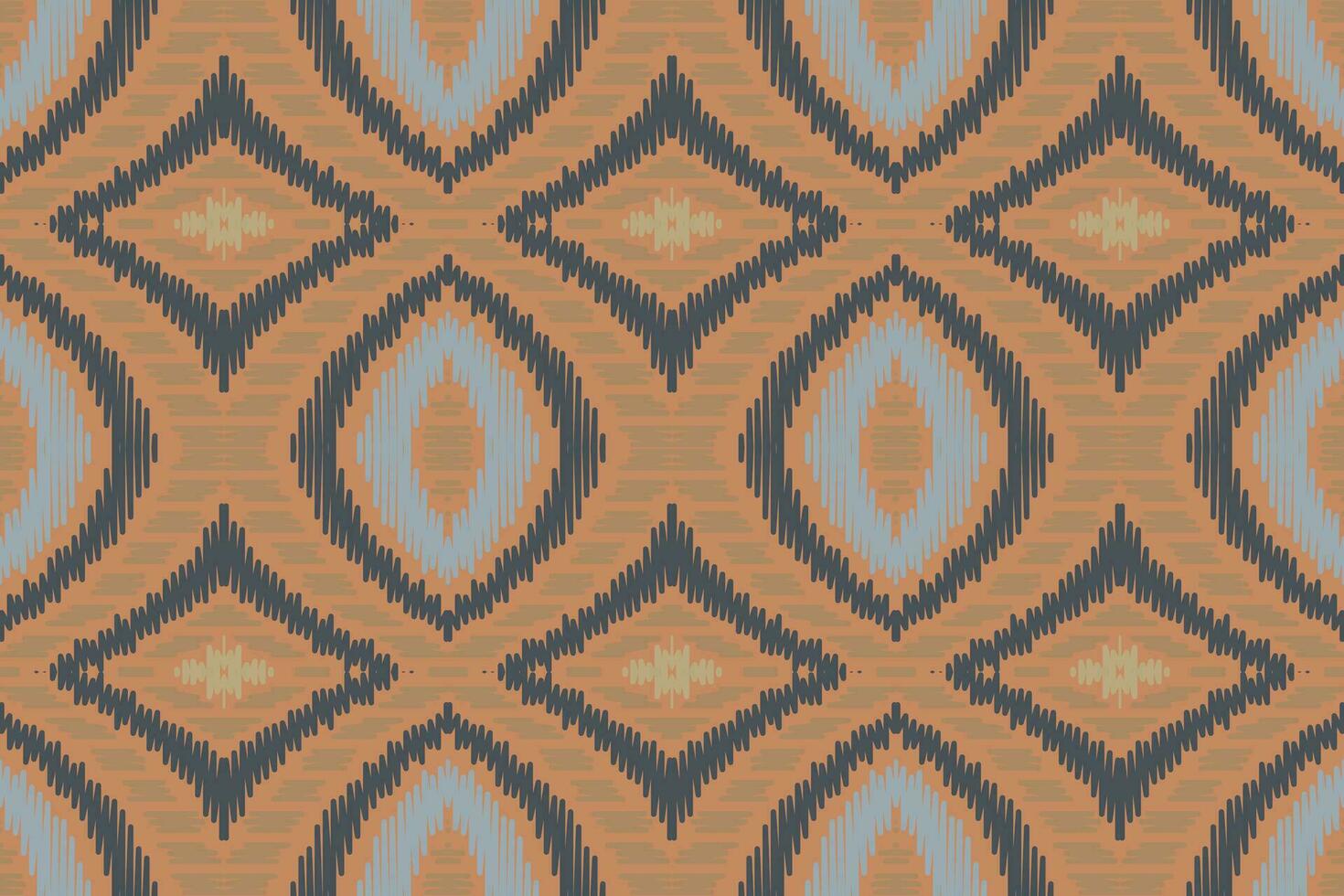 Ikat Seamless Pattern Embroidery Background. Ikat Aztec Geometric Ethnic Oriental Pattern traditional.aztec Style Abstract Vector illustration.design for Texture,fabric,clothing,wrapping,sarong.