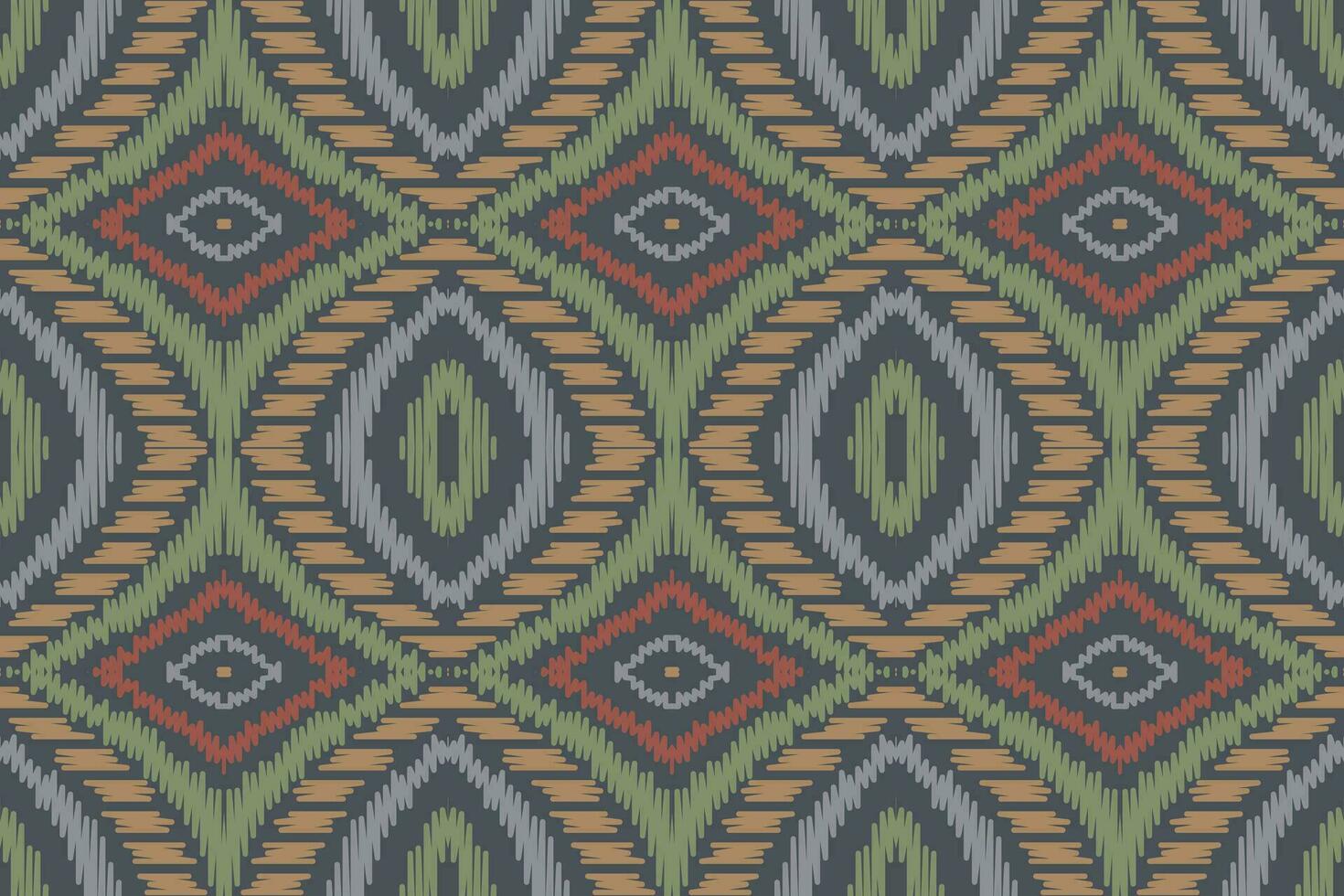 Ikat Paisley Pattern Embroidery Background. Ikat Floral Geometric Ethnic Oriental Pattern Traditional. Ikat Aztec Style Abstract Design for Print Texture,fabric,saree,sari,carpet. vector