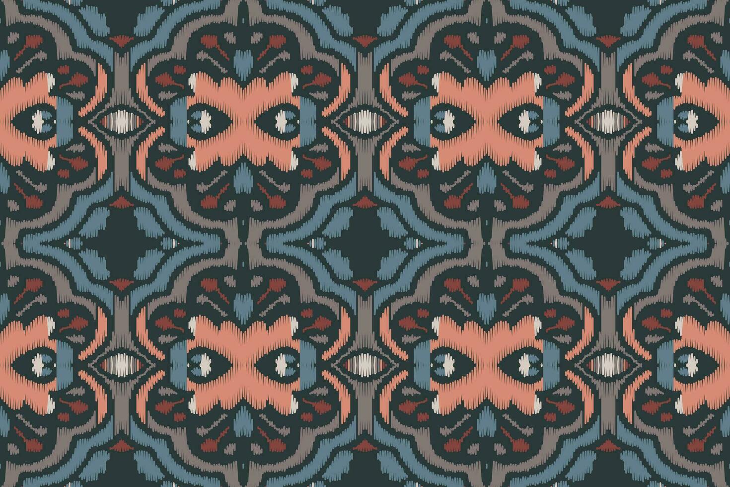 Ikat Damask Paisley Embroidery Background. Ikat Prints Geometric Ethnic Oriental Pattern Traditional. Ikat Aztec Style Abstract Design for Print Texture,fabric,saree,sari,carpet. vector