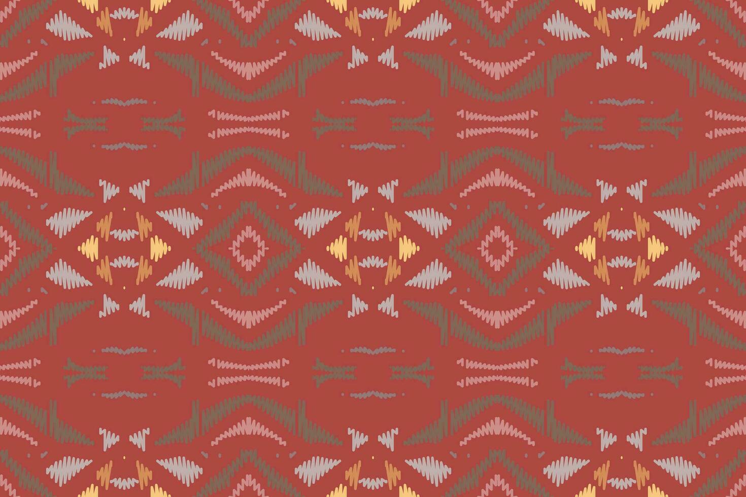 Motif Ikat Paisley Embroidery Background. Ikat Frame Geometric Ethnic Oriental Pattern traditional.aztec Style Abstract Vector illustration.design for Texture,fabric,clothing,wrapping,sarong.