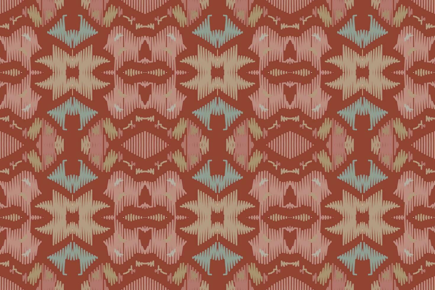Ikat Paisley Pattern Embroidery Background. Ikat Seamless Pattern Geometric Ethnic Oriental Pattern Traditional. Ikat Aztec Style Abstract Design for Print Texture,fabric,saree,sari,carpet. vector
