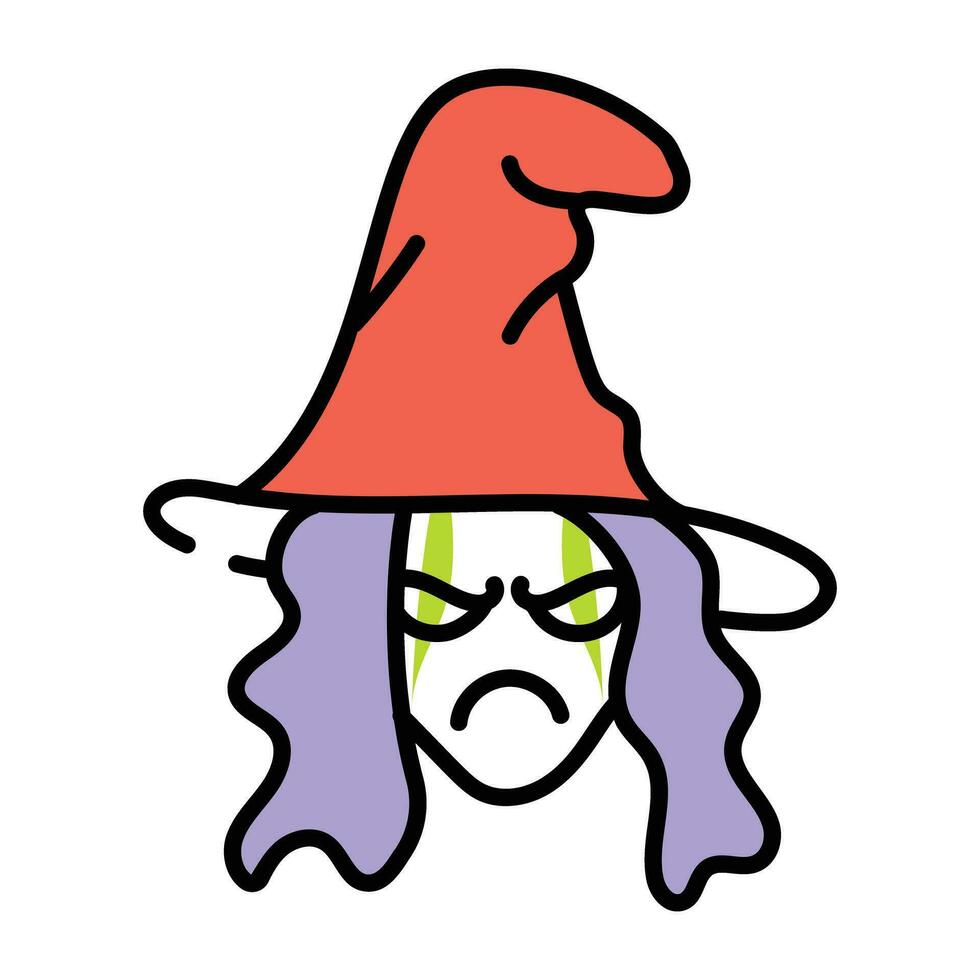 Trendy Old Witch vector