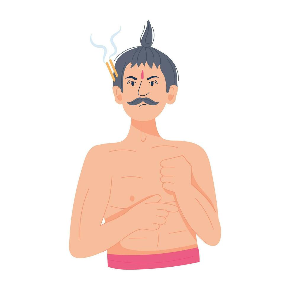 Trendy Indian Pandit vector