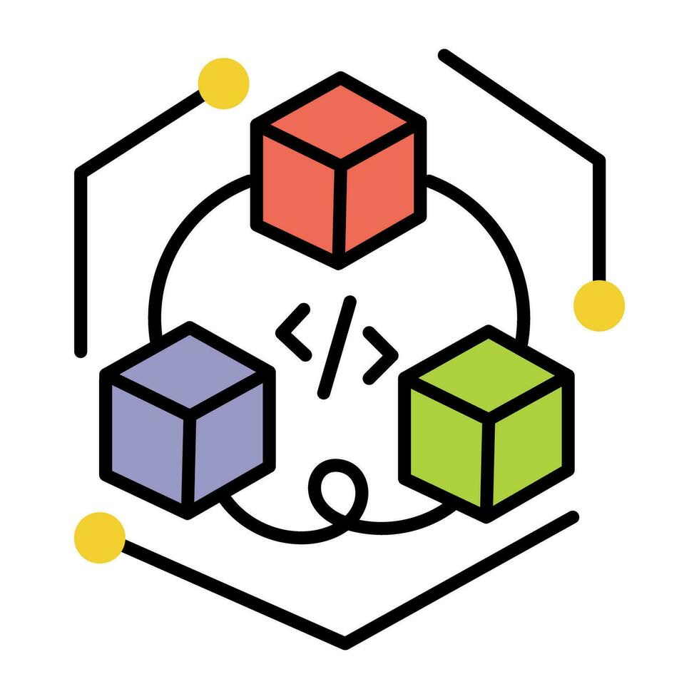 Trendy Blockchain Coding vector