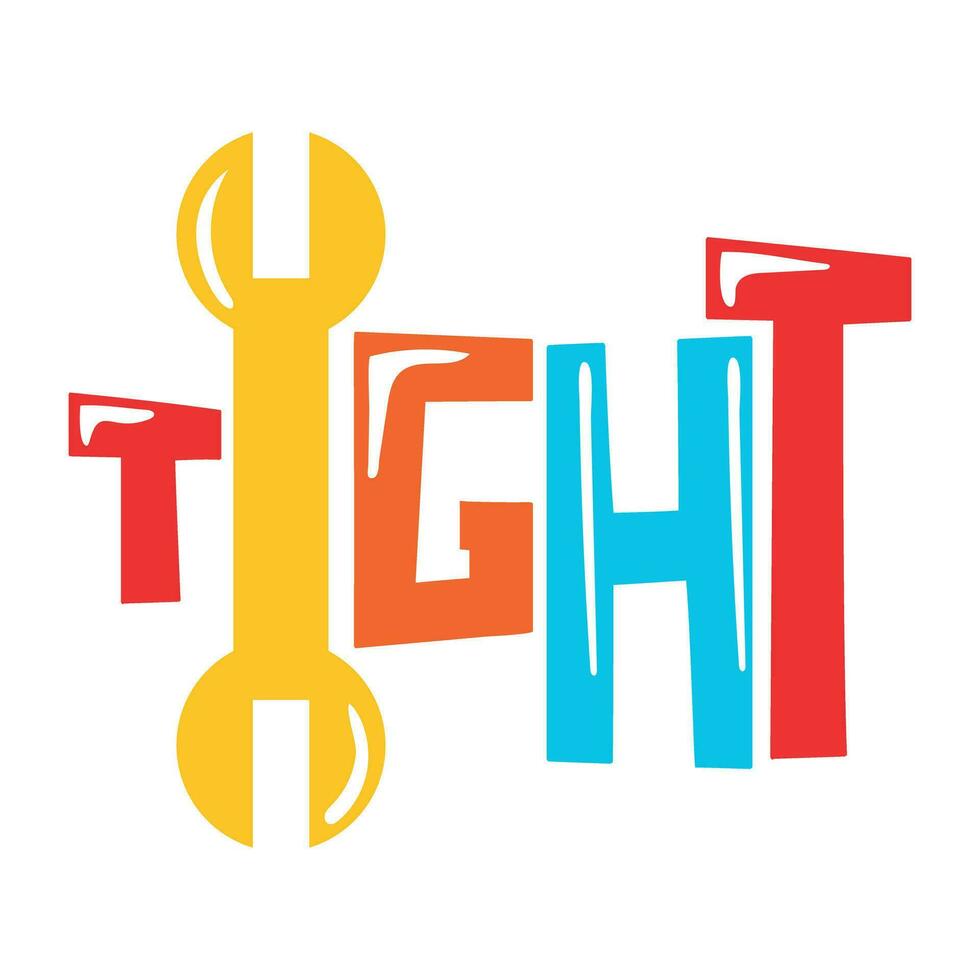 Trendy Tight Wrench vector