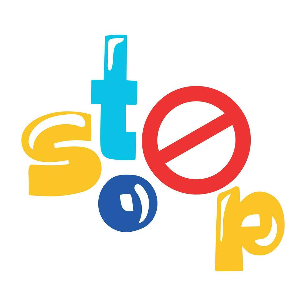 Trendy Stop Sign vector