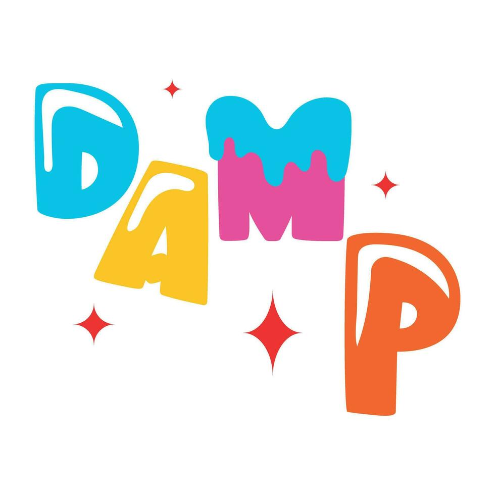 Trendy Damp Word vector