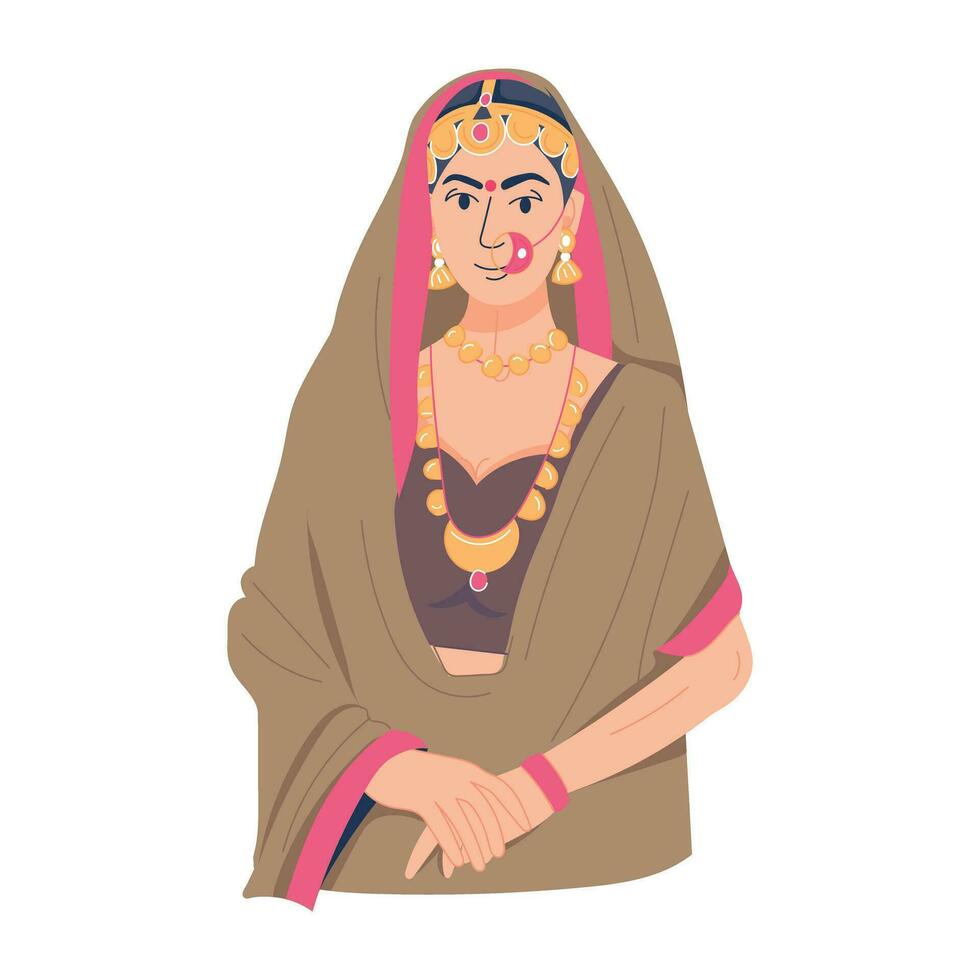 Trendy Indian Bride vector