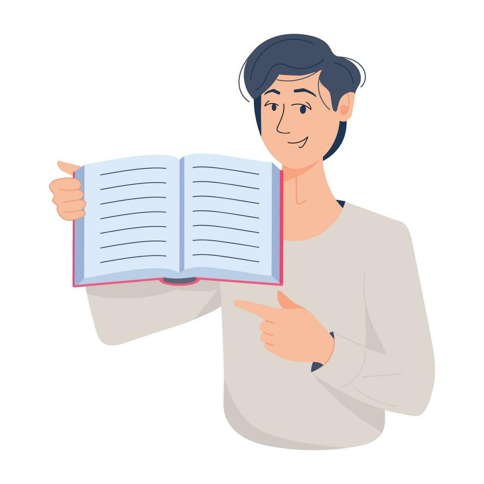 Trendy Open Book vector