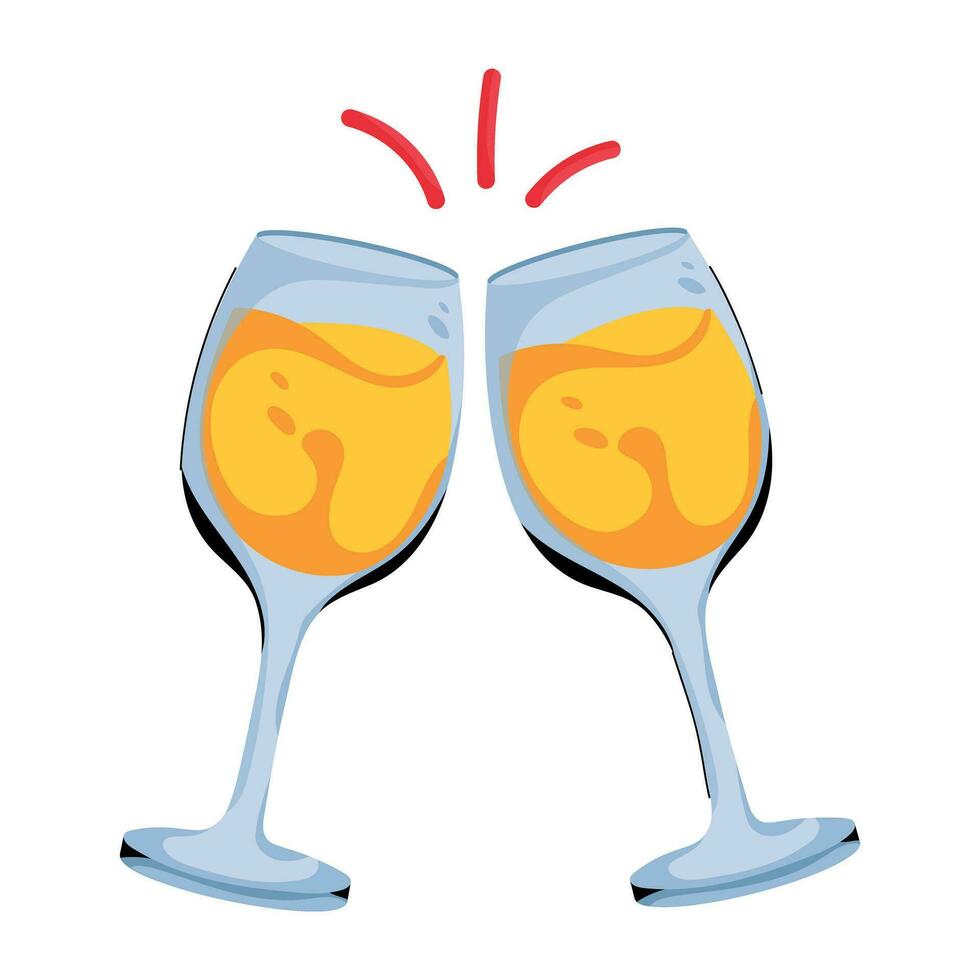Trendy Wine Cheers vector