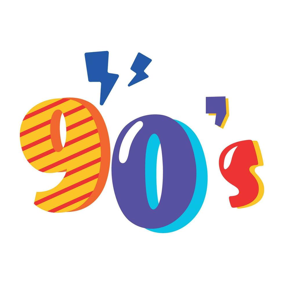 Trendy 90s Digits vector