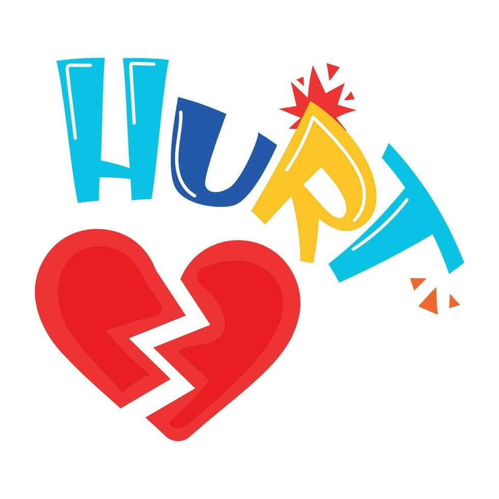 Trendy Hurt Heart vector