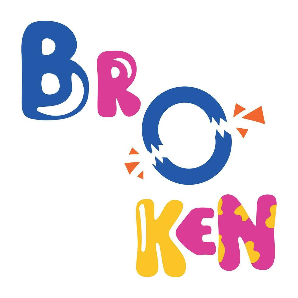 Trendy Broken Word 26956398 Vector Art at Vecteezy